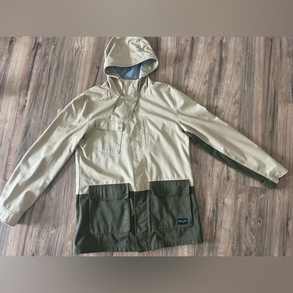 Empyre jacket. Military style. Olive green/ tan. Size XL. Great condition.